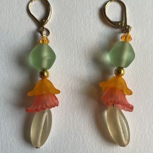 Handmade Jewelry Luminous Blooms Artisan Earrings New & Upcycled Beads